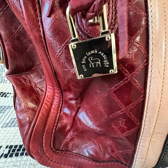 L.A.M.B. Red leather boston/bowler style bag - Picture 3 of 13